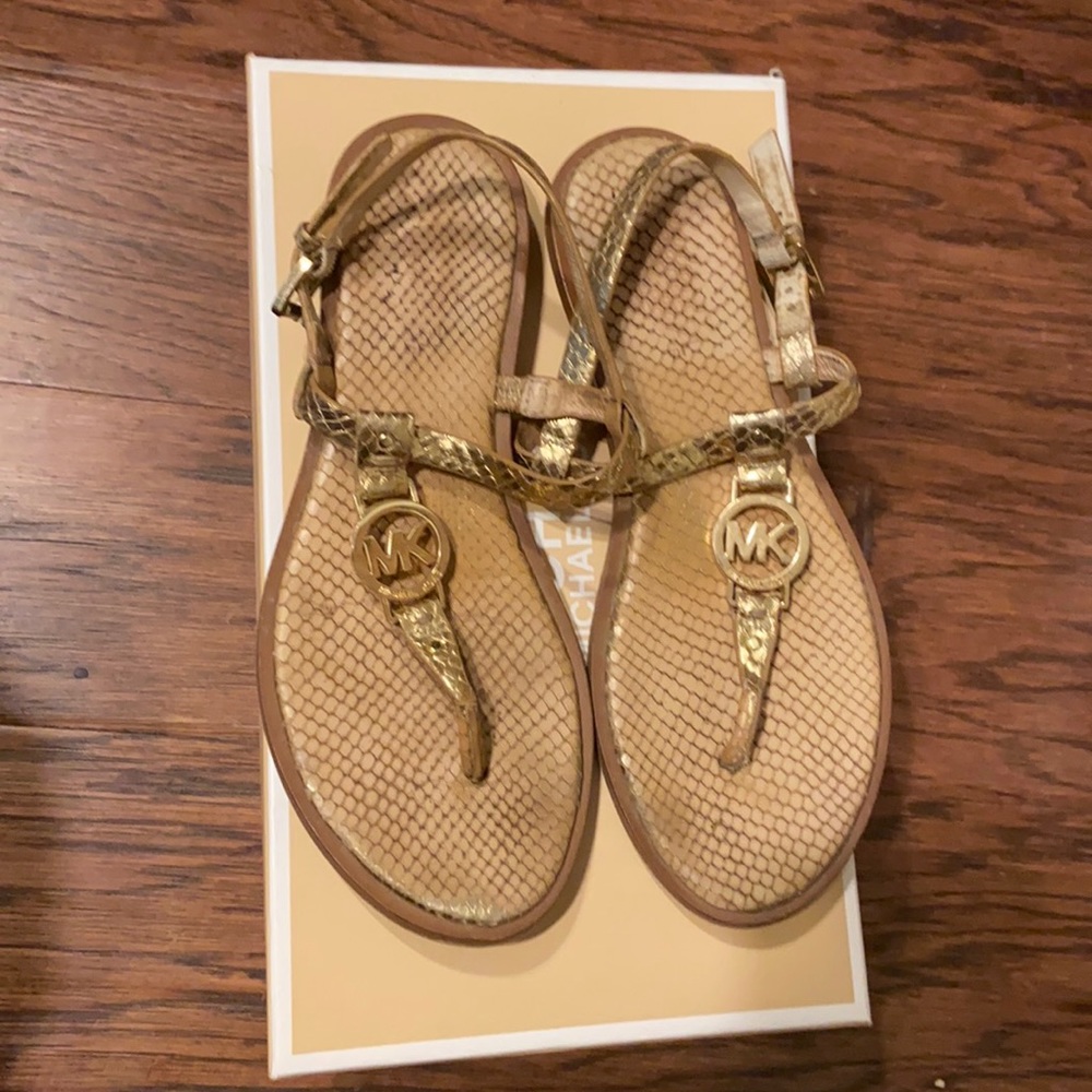 Mk gold metallic sandals